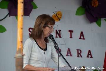 Santa Bárbara luce manto nuevo en la procesión de Lomo Catela (Foto Francisco Javier Santana)